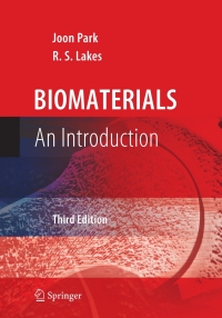 Cover image: Biomaterials 3rd edition 9780387378794