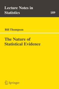 Cover image: The Nature of Statistical Evidence 9780387400501