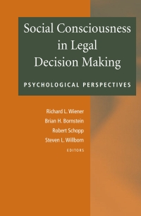 Cover image: Social Consciousness in Legal Decision Making 9780387462172