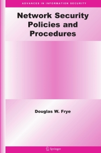 Cover image: Network Security Policies and Procedures 9781441940476