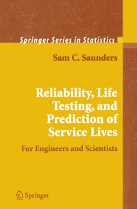 Cover image: Reliability, Life Testing and the Prediction of Service Lives 9780387325224