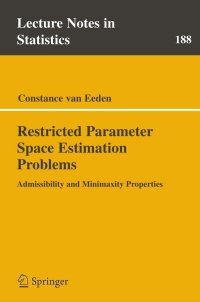 Imagen de portada: Restricted Parameter Space Estimation Problems 9780387337470