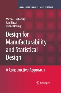 Cover image: Design for Manufacturability and Statistical Design 9780387309286