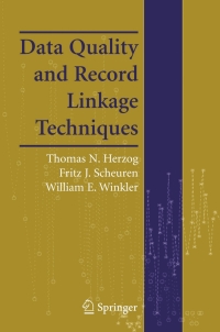 Cover image: Data Quality and Record Linkage Techniques 9780387695020