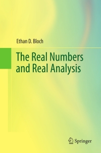 Cover image: The Real Numbers and Real Analysis 9780387721767