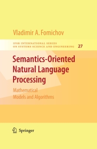 Cover image: Semantics-Oriented Natural Language Processing 9780387729244