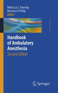 Titelbild: Handbook of Ambulatory Anesthesia 2nd edition 9780387733289