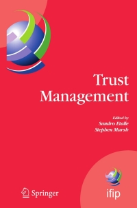 Imagen de portada: Trust Management 1st edition 9780387736549