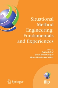 Omslagafbeelding: Situational Method Engineering: Fundamentals and Experiences 1st edition 9780387739465