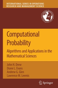 Cover image: Computational Probability 9780387746753