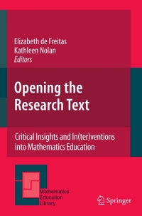 Cover image: Opening the Research Text 1st edition 9780387754635