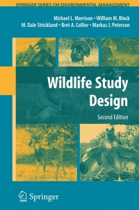 表紙画像: Wildlife Study Design 2nd edition 9780387755274