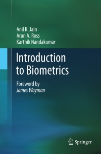 Cover image: Introduction to Biometrics 9780387773254