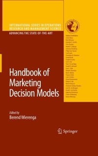 Cover image: Handbook of Marketing Decision Models 1st edition 9780387782126