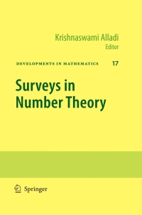 Cover image: Surveys in Number Theory 9780387785097