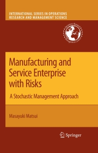 Imagen de portada: Manufacturing and Service Enterprise with Risks 9781441946478