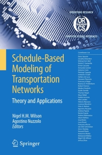 Cover image: Schedule-Based Modeling of Transportation Networks 1st edition 9780387848112