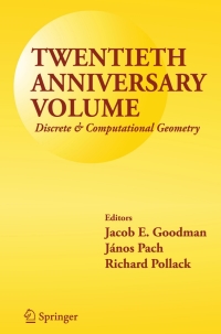 Imagen de portada: Twentieth Anniversary Volume: Discrete & Computational Geometry 1st edition 9780387873626