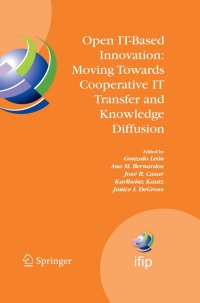 Imagen de portada: Open IT-Based Innovation: Moving Towards Cooperative IT Transfer and Knowledge Diffusion 1st edition 9780387875026