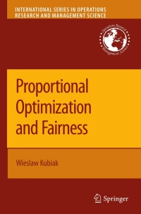 Imagen de portada: Proportional Optimization and Fairness 9781441946874