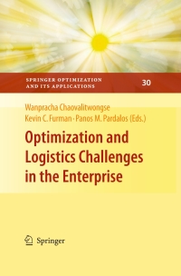 Cover image: Optimization and Logistics Challenges in the Enterprise 1st edition 9780387886169