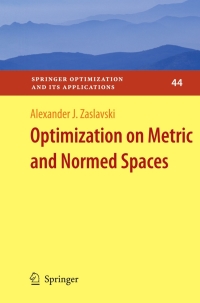 Imagen de portada: Optimization on Metric and Normed Spaces 9780387886206