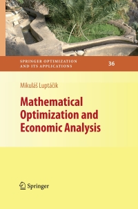 Cover image: Mathematical Optimization and Economic Analysis 9780387895512