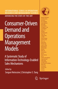 صورة الغلاف: Consumer-Driven Demand and Operations Management Models 9780387980188