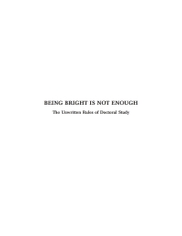 Cover image: Being Bright is Not Enough: The Unwritten Rules of Doctoral Study 3rd edition 9780398079246
