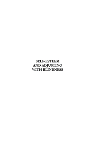 Cover image: Self-Esteem and Adjusting with Blindness: The Process of Responding to Life's Demands 1st edition 9780398075095