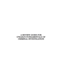 Cover image: A Review Guide for O'Hara's Fundamentals of Criminal Investigation 9th edition 9780398092597