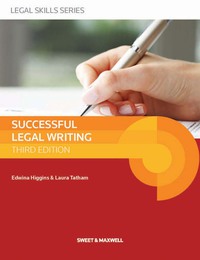 Cover image: HIGGINS: SUCCESS LEGAL WRITING 3rd edition 9780414037045