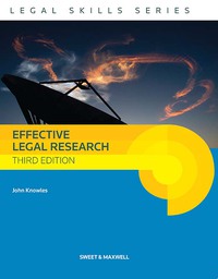 Cover image: Effective Legal Research (Legal Skills Series) 3rd edition 9780414022942