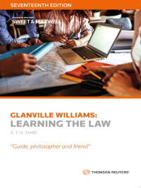 Cover image: Glanville Williams: Learning the Law 17th edition 9780414069084