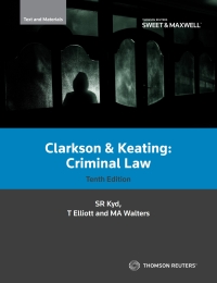Cover image: Clarkson & Keating: Criminal Law - Text and Materials 10th edition 9780414075559