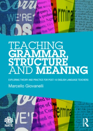Cover image: Teaching Grammar, Structure and Meaning 9780415709873