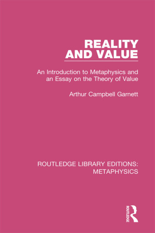 表紙画像: Reality and Value 1st edition 9780367193874