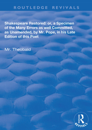 Cover image: Shakespeare Restored 1st edition 9780367198749