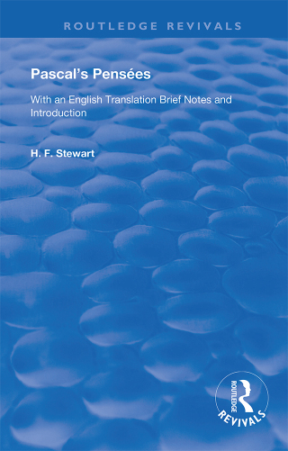 Cover image: Pascal's Pensées 1st edition 9780367180201