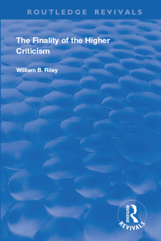 Cover image: The Finality of the Higher Criticism 1st edition 9780367179922