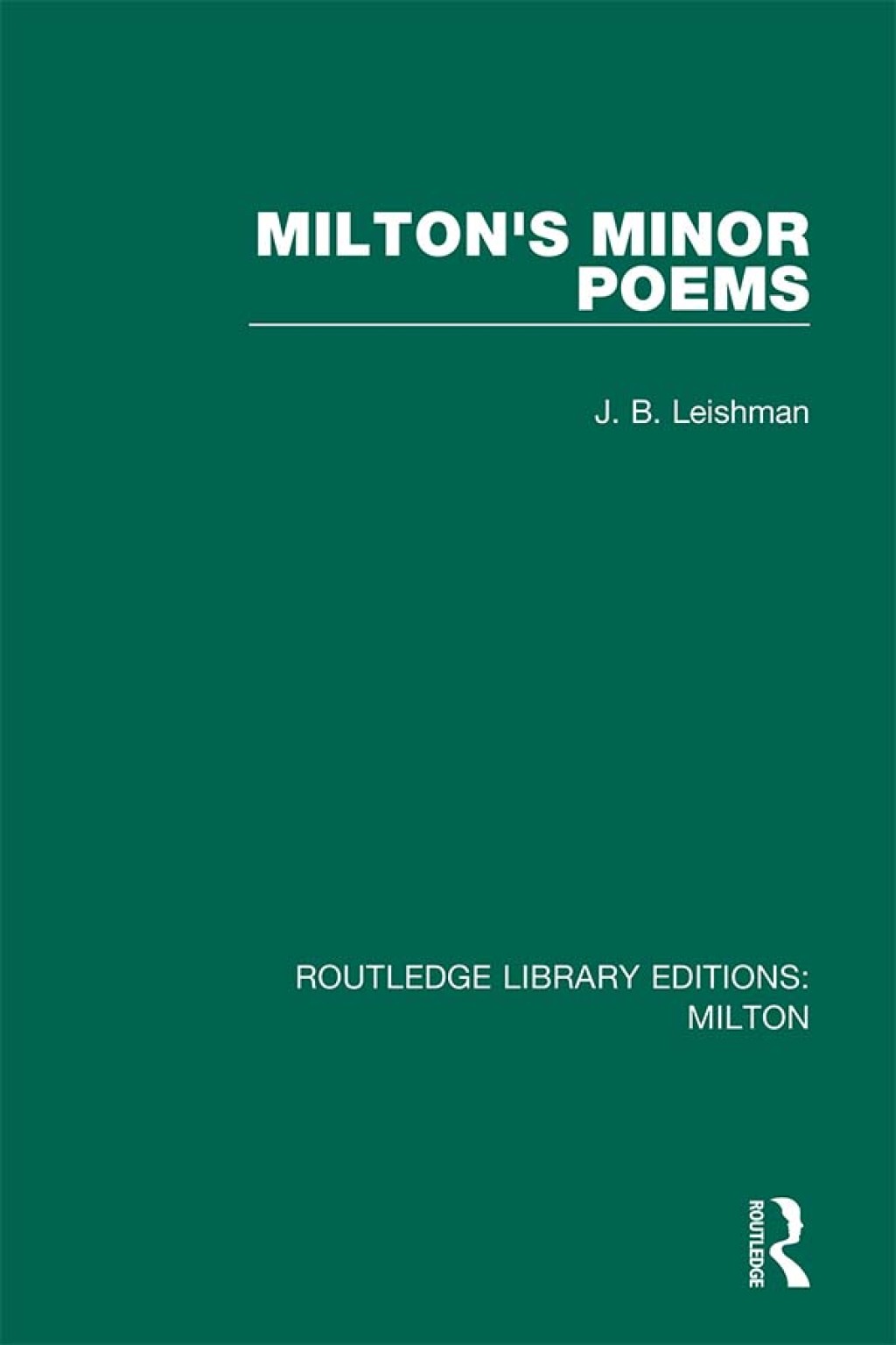 Milton’s Minor Poems 1st Edition