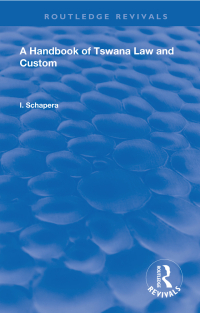 Immagine di copertina: A Handbook of Tswana Law and Custom 1st edition 9780367142032