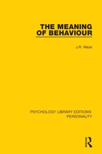 Cover image: The Meaning of Behaviour 1st edition 9780367136666