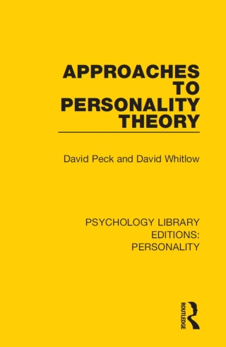 Cover image: Approaches to Personality Theory 1st edition 9780367135874