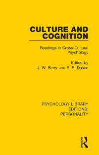 Cover image: Culture and Cognition 1st edition 9780367109882