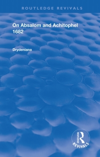 Cover image: Drydeniana 1st edition 9780367087043