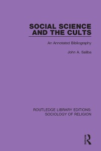 Cover image: Social Science and the Cults 1st edition 9780367085933