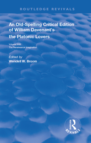 Cover image: William Davenant’s The Platonic Lovers 1st edition 9780367022952