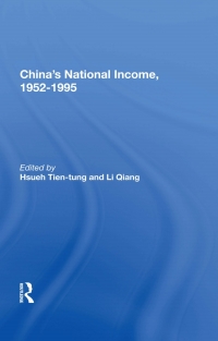 Cover image: China's National Income, 1952-1995 1st edition 9780367155322