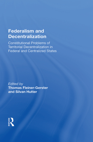 Cover image: Federalism and Decentralization 1st edition 9780367007058